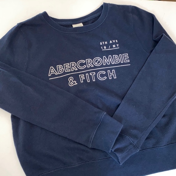 Abercrombie & Fitch Velour Graphic Lettered Sweatshirt - Picture 1 of 6